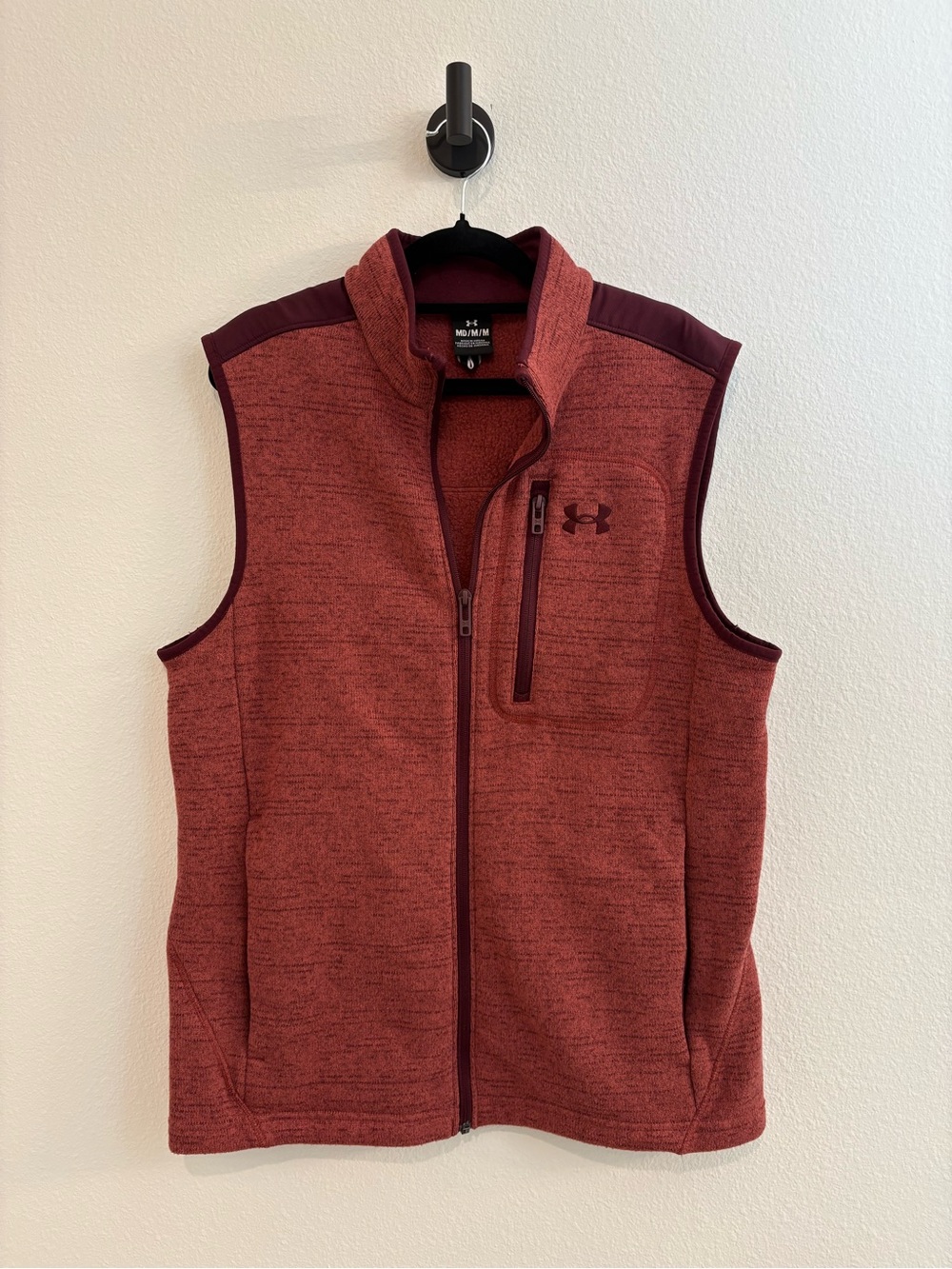 Under Armour Men’s Maroon Zip-Up Fleece Vest
